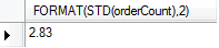 MySQL STD function