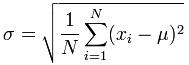 MySQL population standard deviation formula