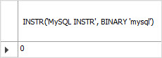 MySQL INSTR case-sensitive example