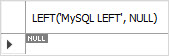 MySQL LEFT function returns NULL