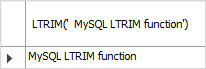 MySQL LTRIM example