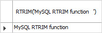 MySQL RTRIM example