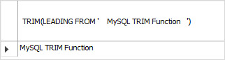 MySQL TRIM LEADING space