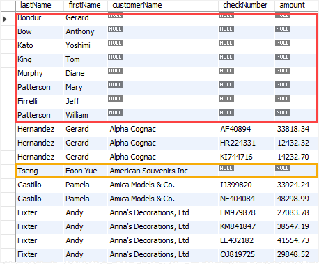 MySQL LEFT JOIN three tables example