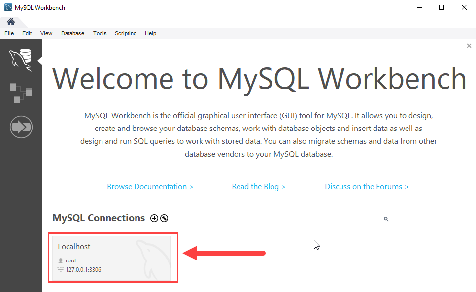 connect to mysql - mysql workbench step 6